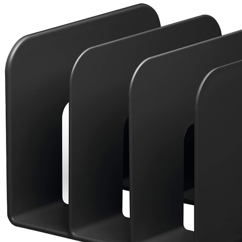 Durable ECO Black Recycled Plastic Magazine Rack Desk Organiser Image 3