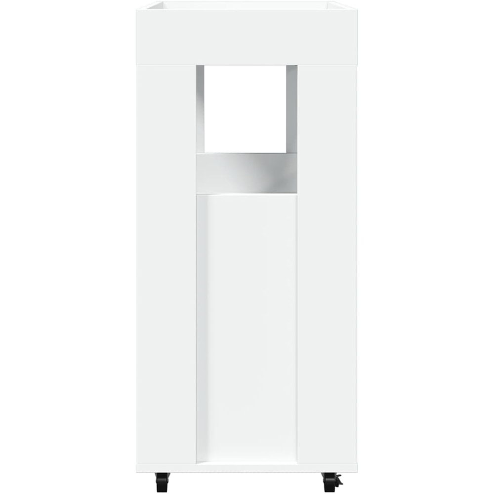 vidaXL 2 Door 2 Shelf White Rolling Bar Cart Image 5