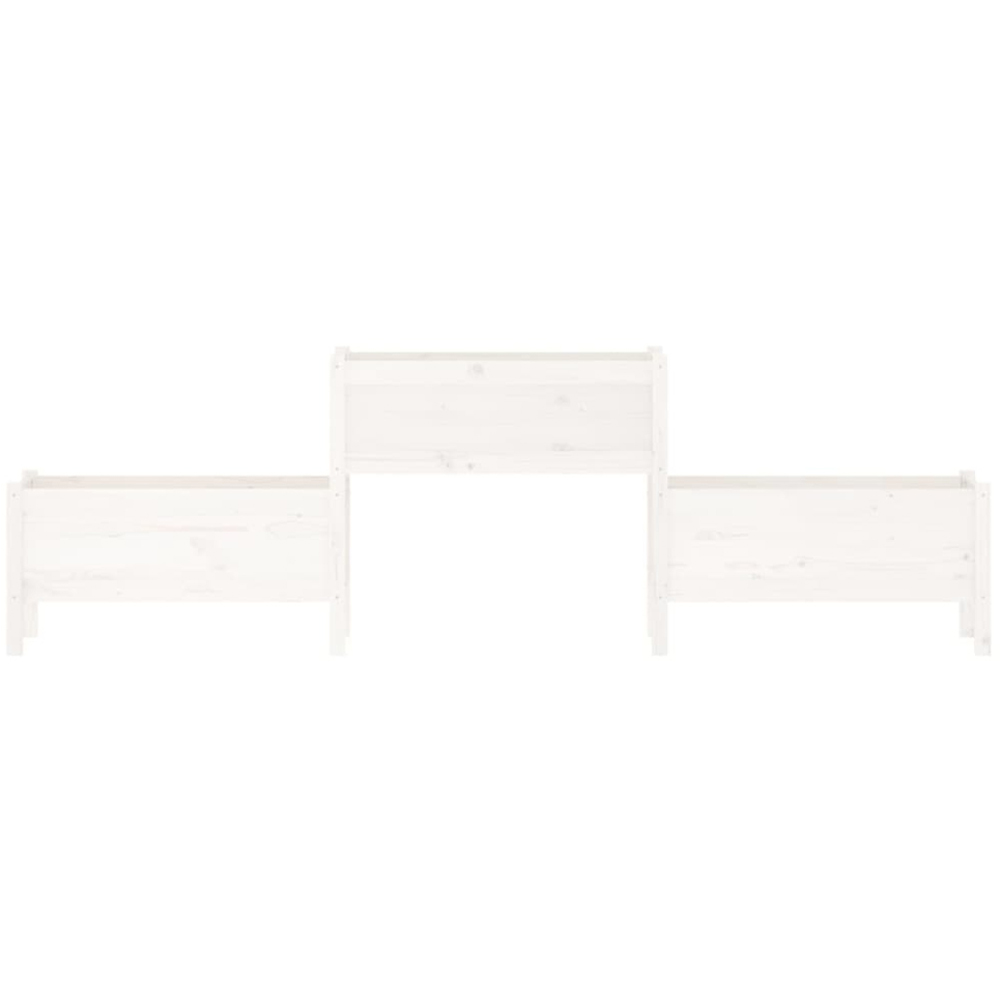vidaXL 3-Tier White Solid Pine Wood Garden Planter 75 x 245.5 x 44cm Image 3