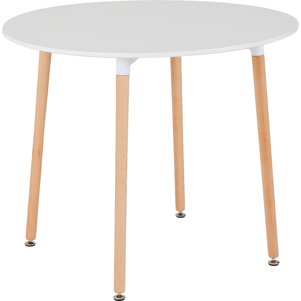 Seconique Lindon Dining Table White and Natural Oak Image 2