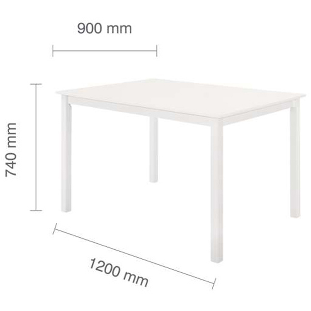 Cottesmore 4 Seater Rectangle Dining Table Bright White Image 7