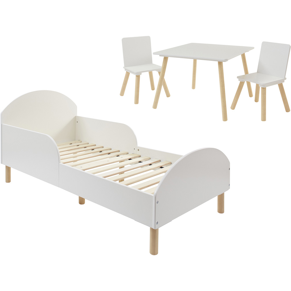Liberty House Toys White Toddler Bed with Table and Chairs Set Image 2