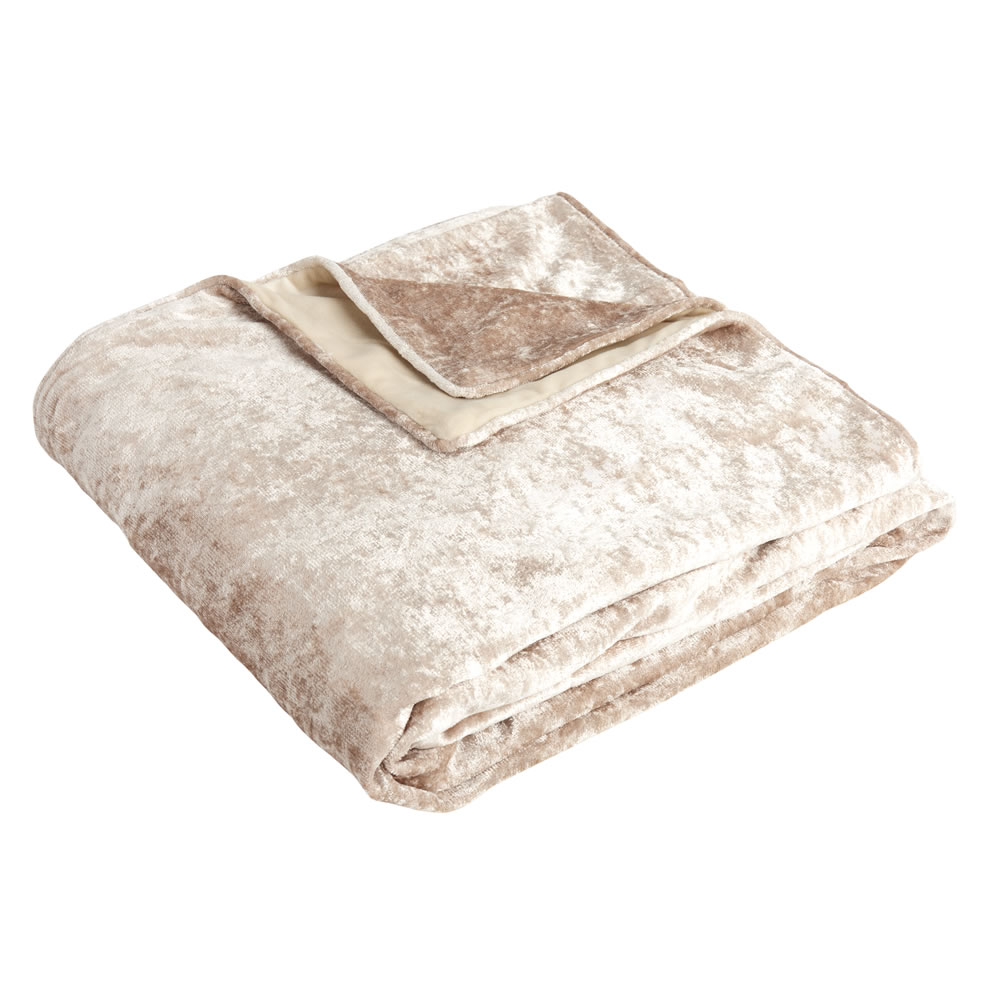 Wilko Gold Crushed Velvet Effect Throw 200 x 150cm Wilko