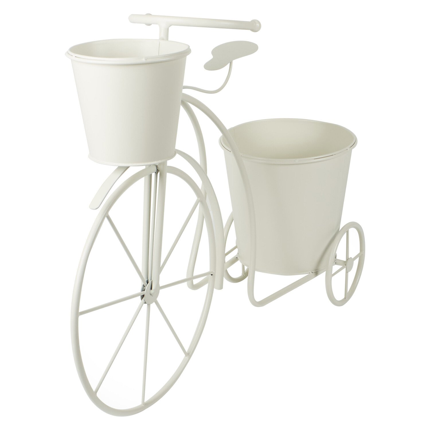 White Bicycle Flower Planter - White Image 2