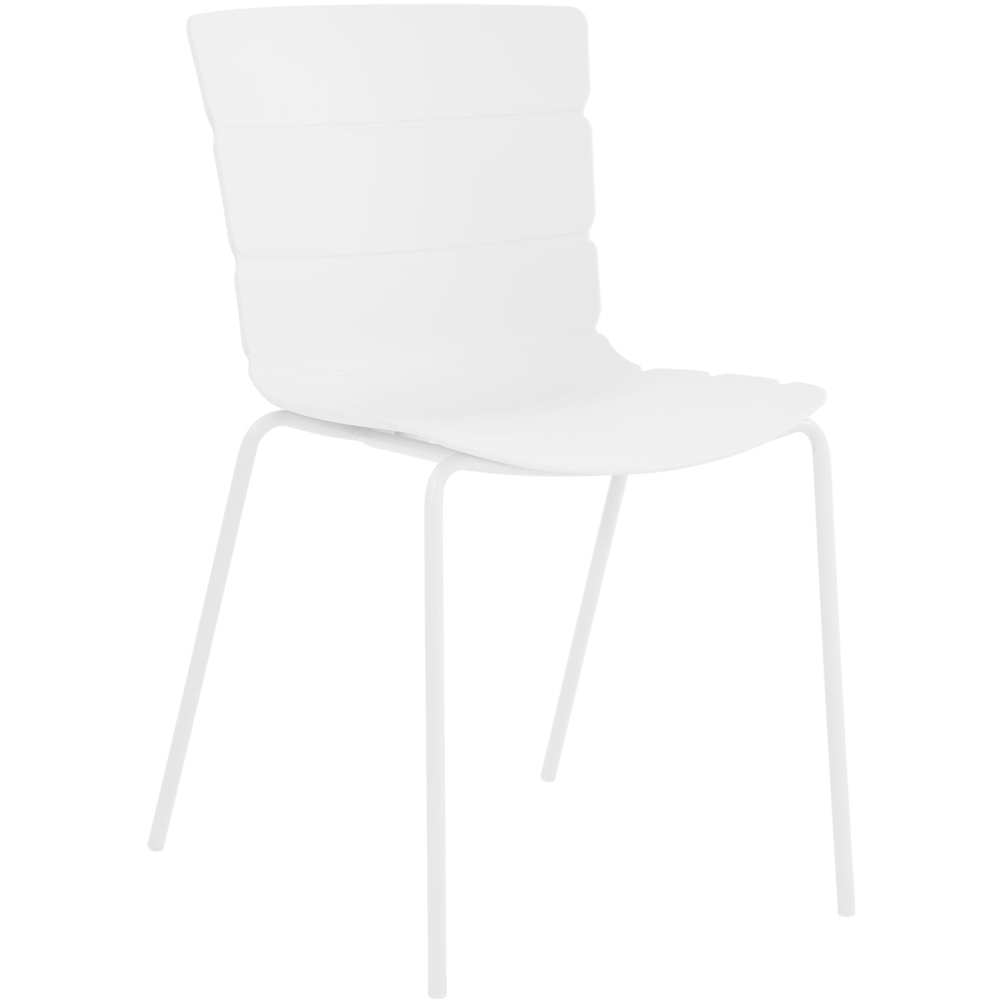 Core Products Bali Set of 2 White Plastic Kitchen Chair Image 5