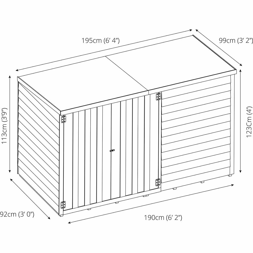 Mercia 3 x 6ft Overlap Pent Bike Storage Shed Image 9