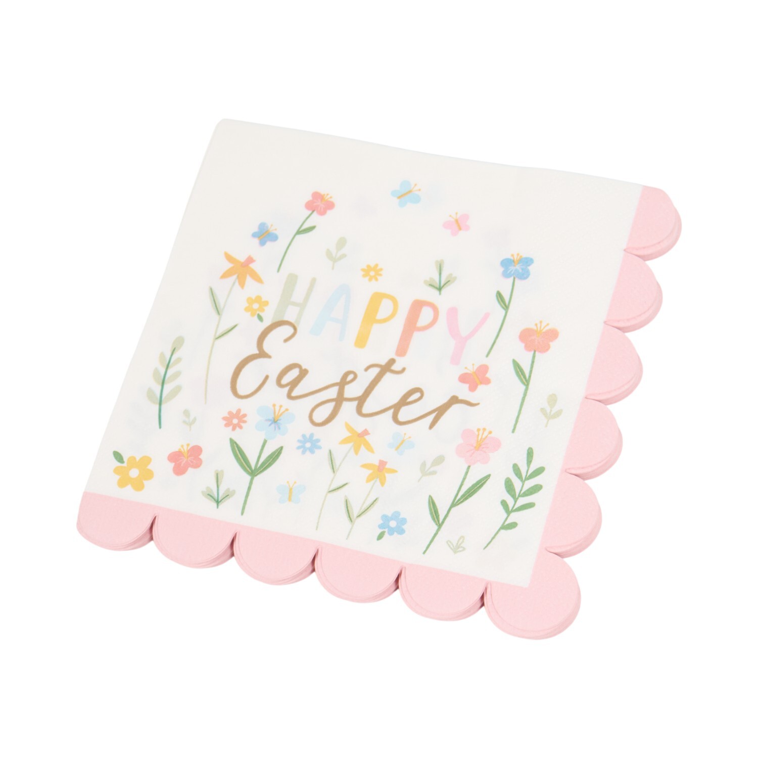 Pack of 16 Easter Floral Napkins White Image 3
