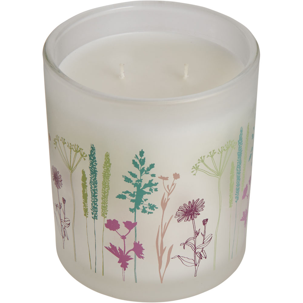 Wilko Large Frosted Floral Candle Image 2