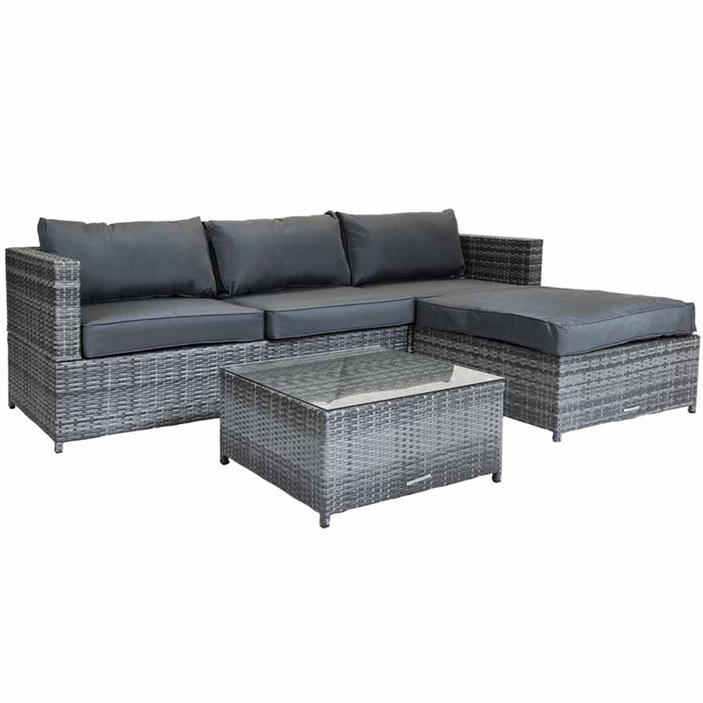 Charles Bentley 4 Seater Grey Corner Sofa Lounge Set Image 2