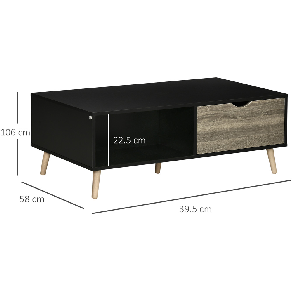 Portland Modern Black Wooden Coffee Table Wilko