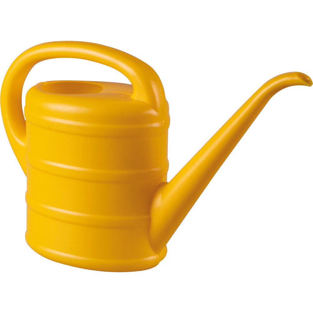 St Helens Yellow Plastic Watering Can with Long and Narrow Spout 1L Image 1