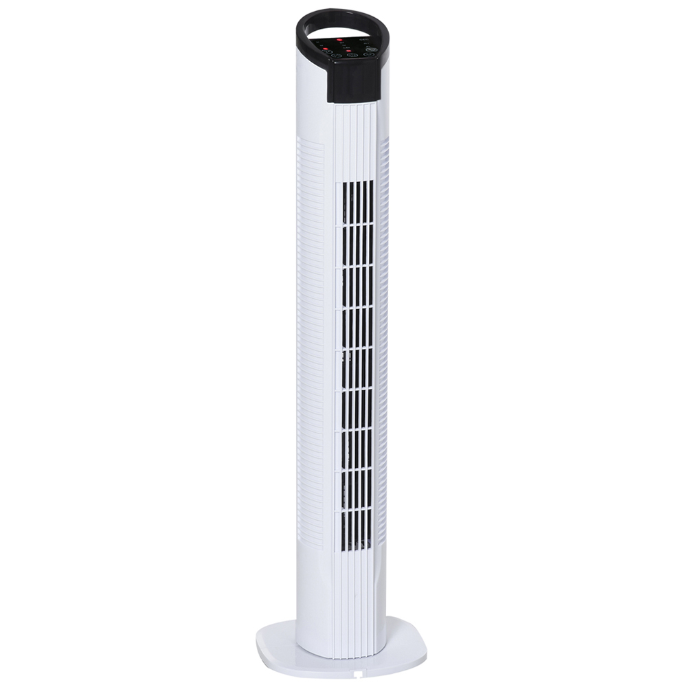 HOMCOM White and Black Tower Fan 31 inch Image 1