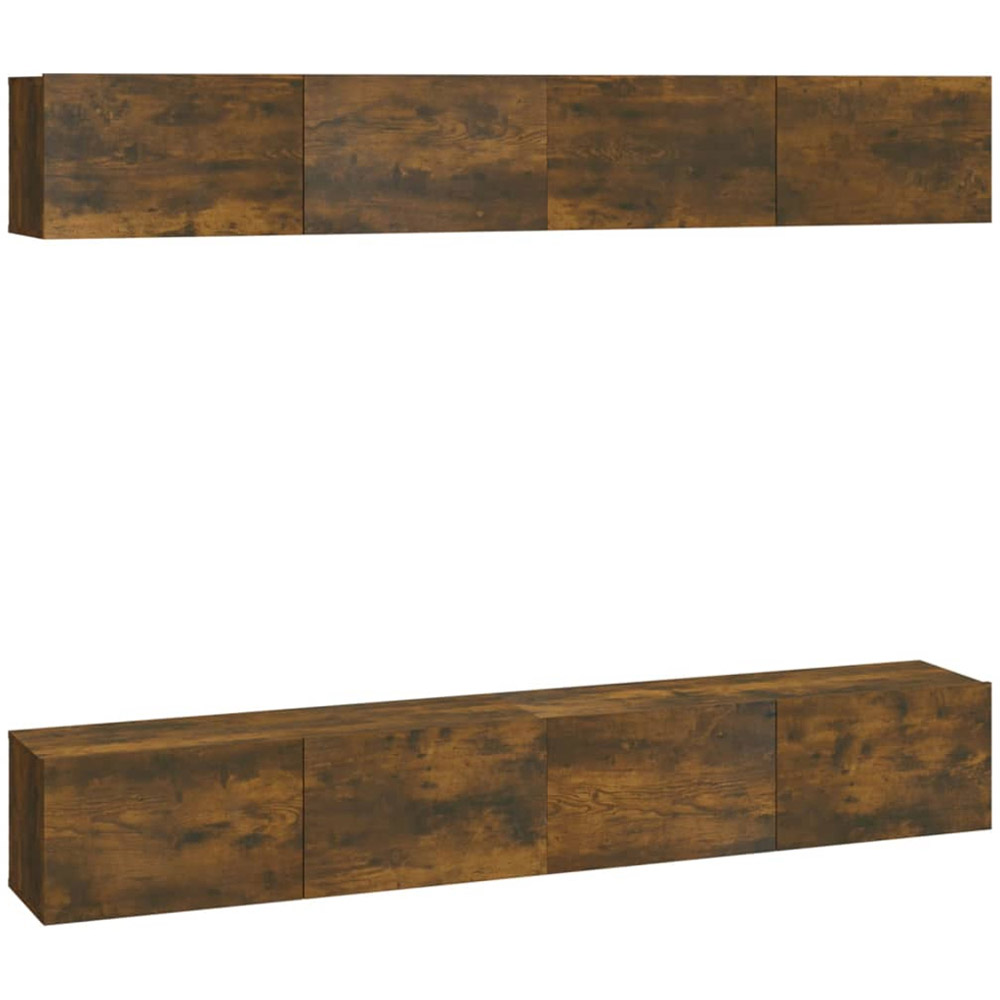 vidaXL 4 Flap Door Smoked Oak Wall Mounted TV Cabinet Image 2