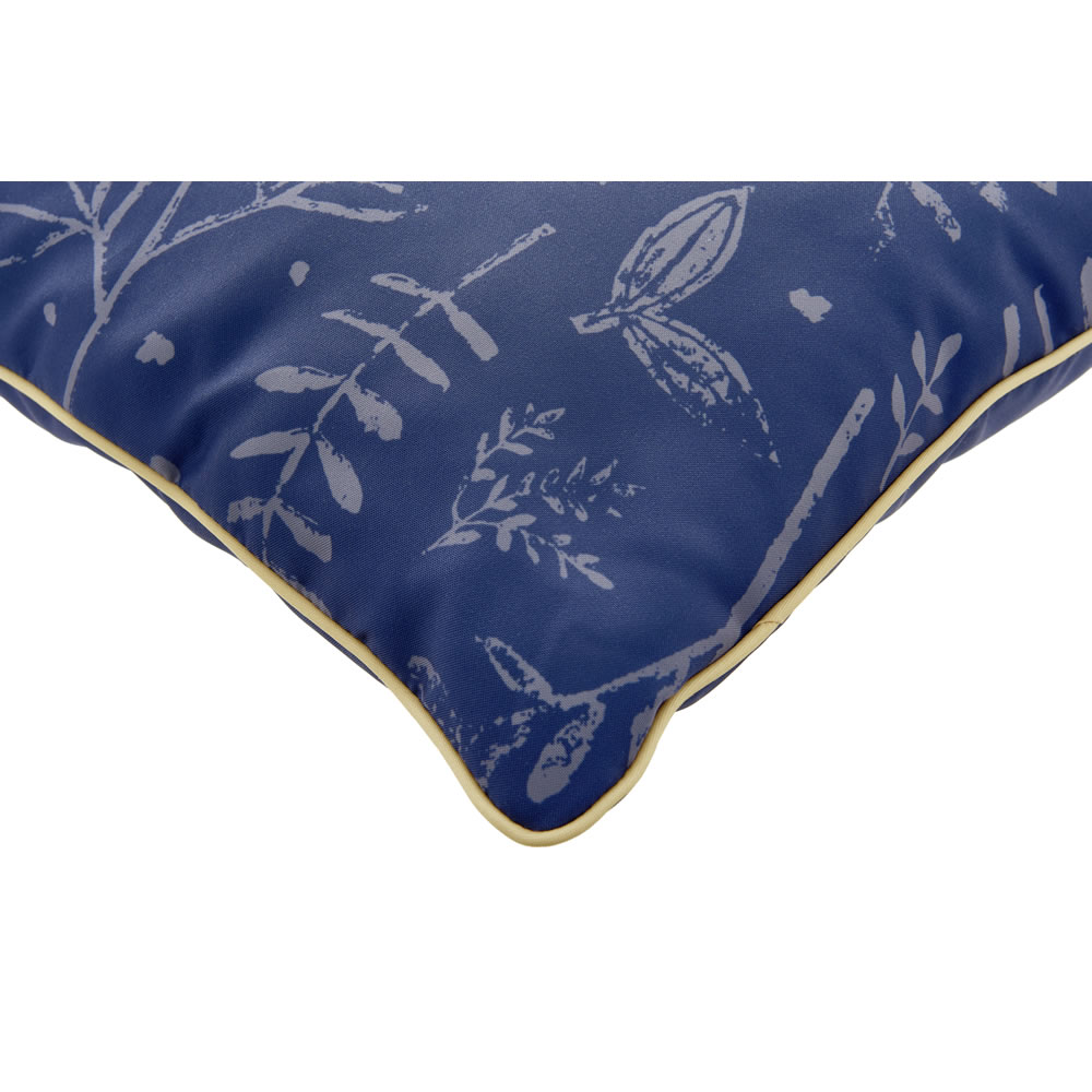Wilko Outdoor Scatter Cushion Blue Leaf Image 2
