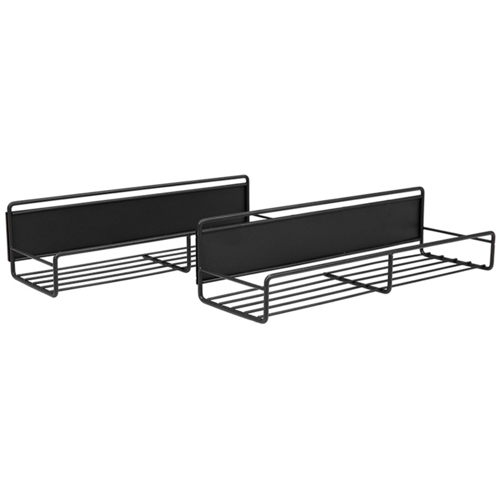 Living and Home 2 Piece Magnetic Fridge Storage Shelf with Hooks Image 1