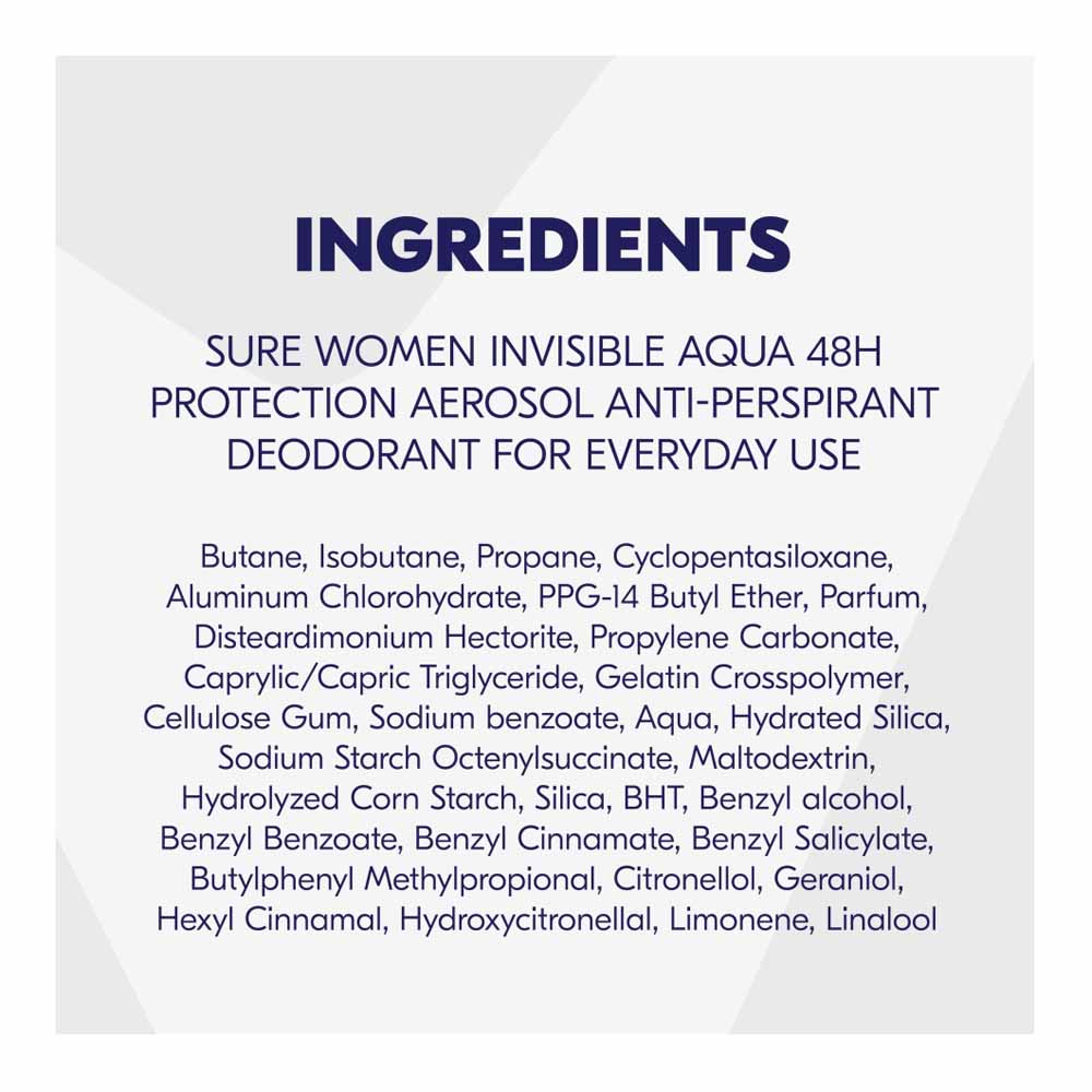 Sure Women Invisible Pure Anti Perspirant Deodorant Aerosol 250ml Image 4
