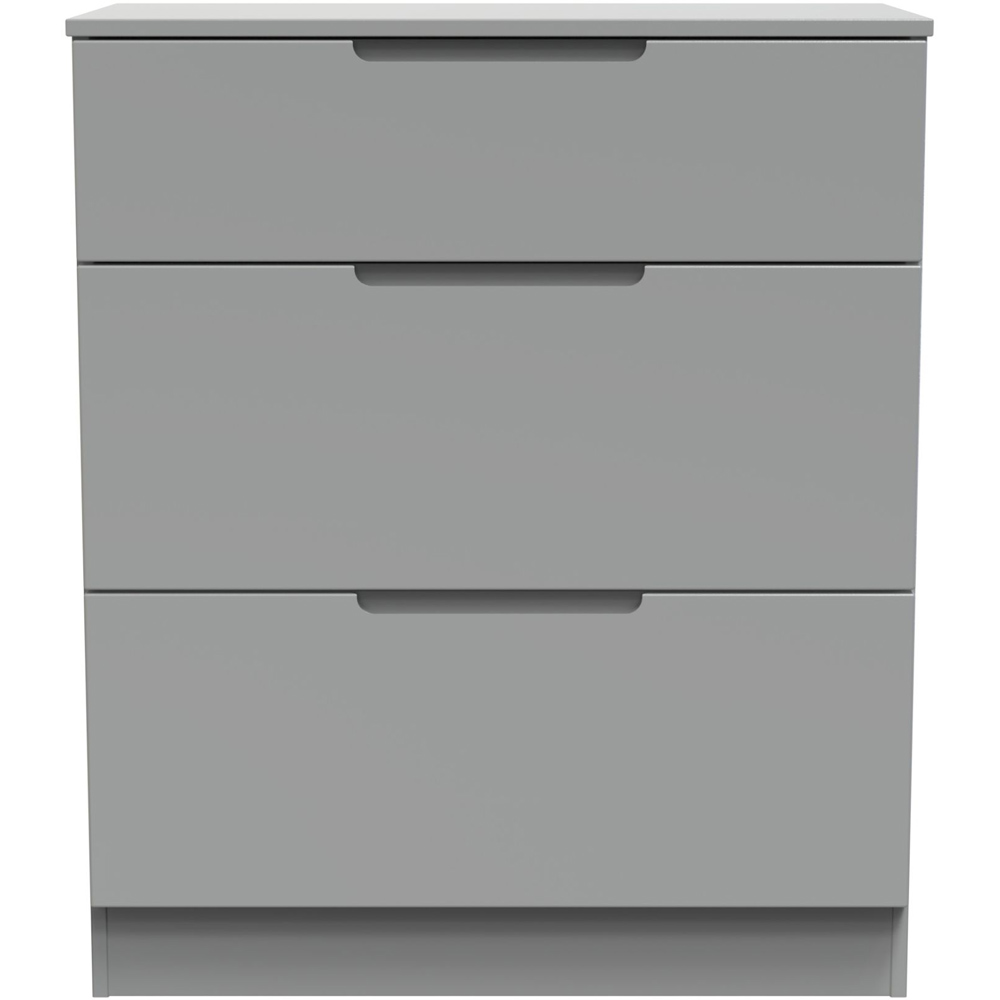 Crowndale Milan 3 Drawer Dusk Grey Deep Chest of Drawers Ready Assembled Image 2