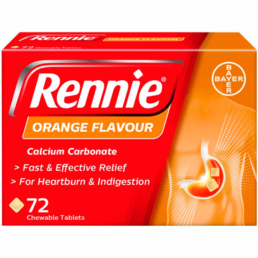 Rennie Heartburn Indigestion Orange 72 pack Image 1