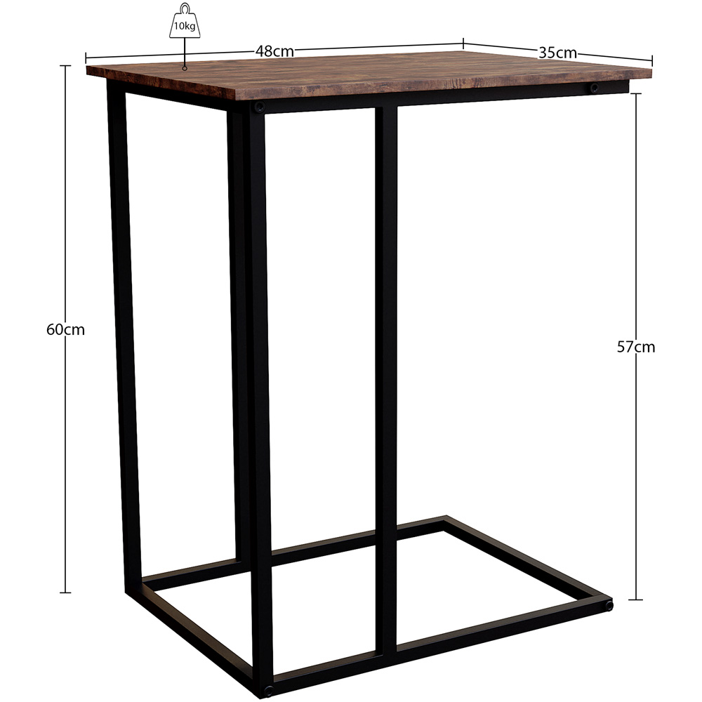 Vida Designs Brooklyn Dark Wood Side Table Image 8