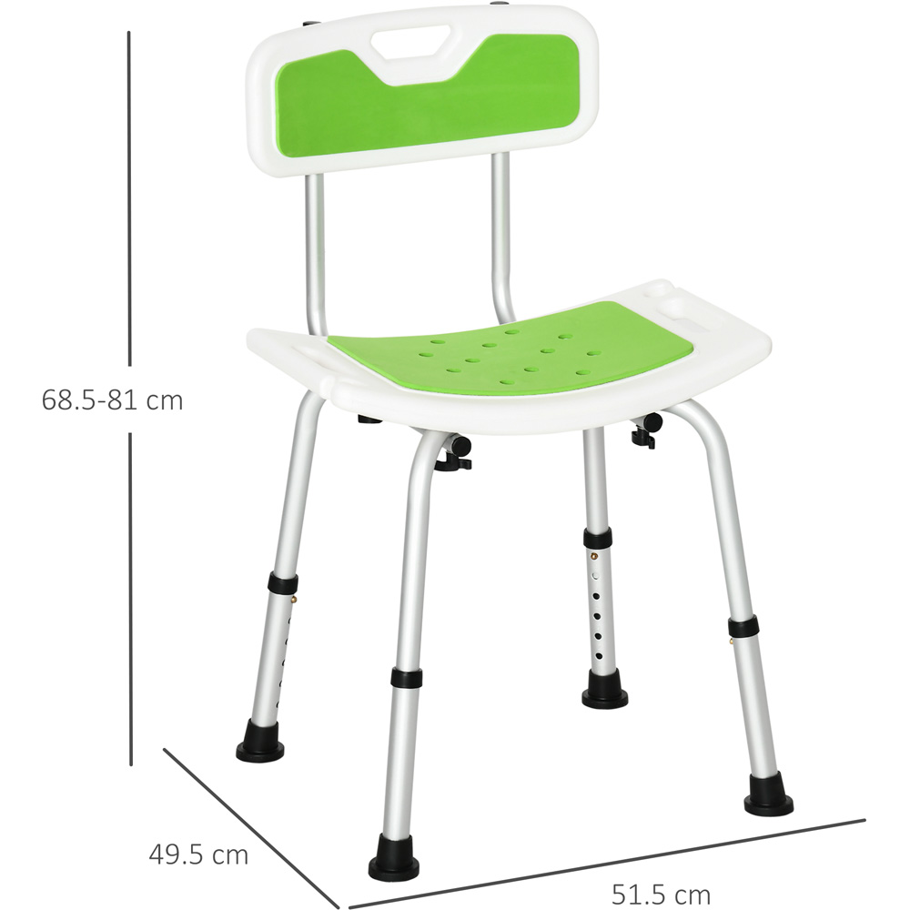 Portland Green Aluminium Shower Chair Image 9