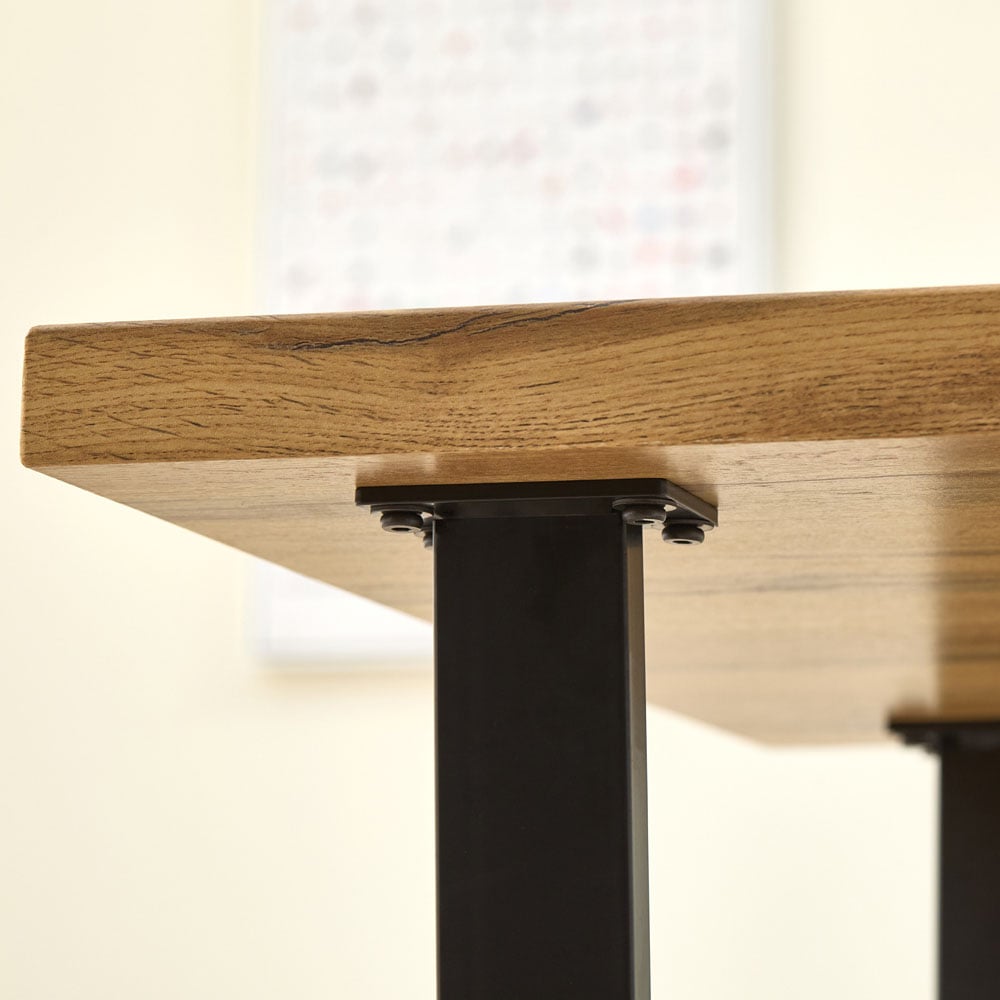 Indoor Living 6 Seater Black Colorado Oak Dining Table Image 4