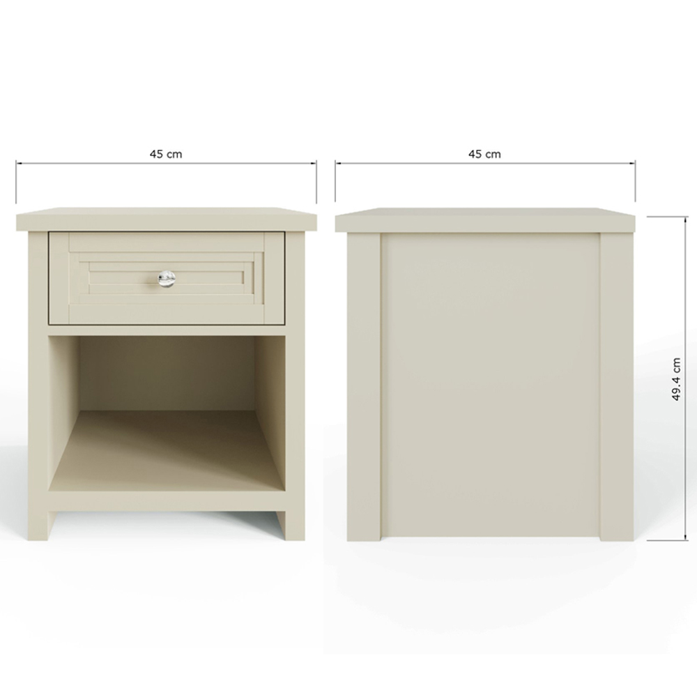 GFW Oakley Single Drawer Single Shelf Stone Lamp Table Image 9