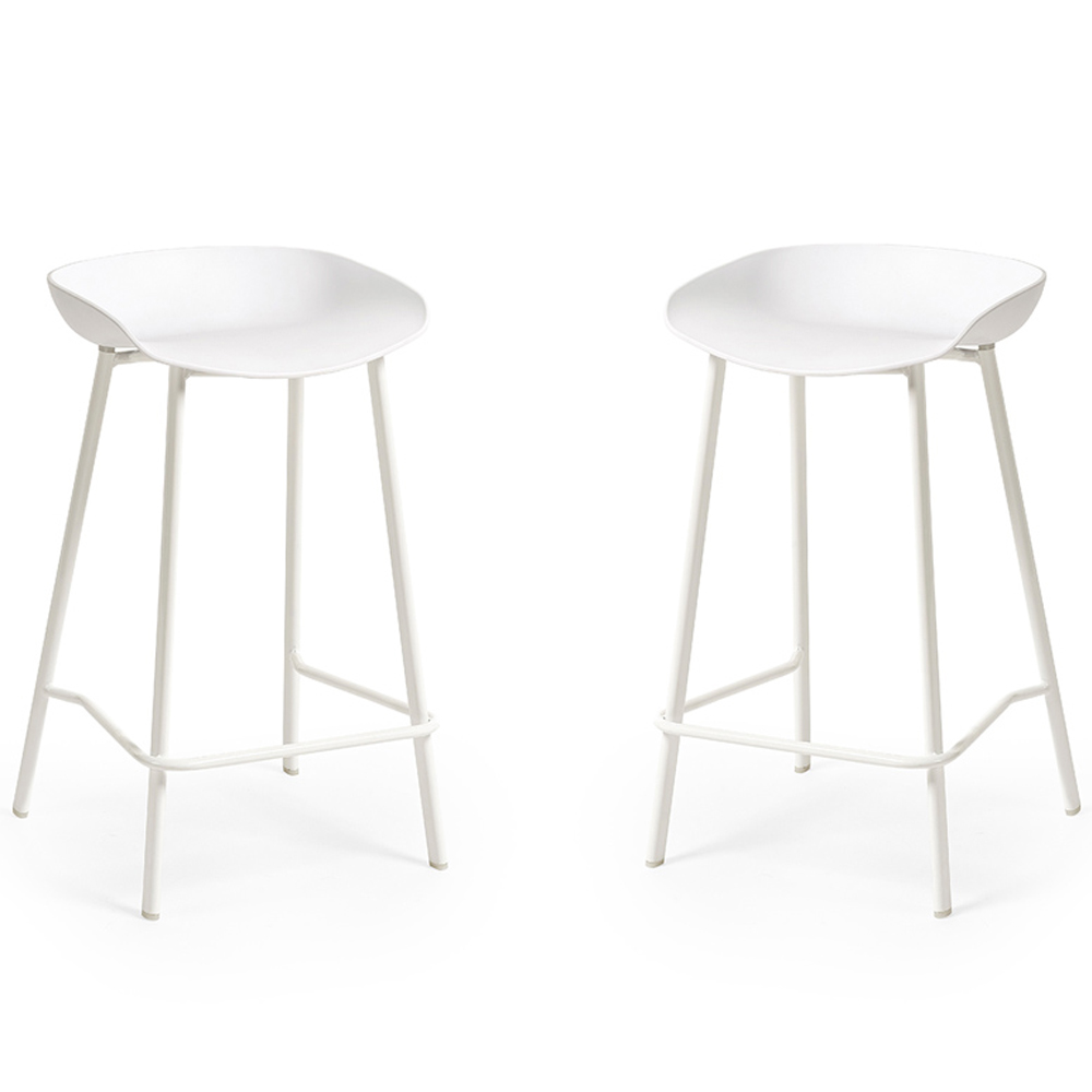 Julian Bowen Renzo White Bar Stool Set of 2 Image 2