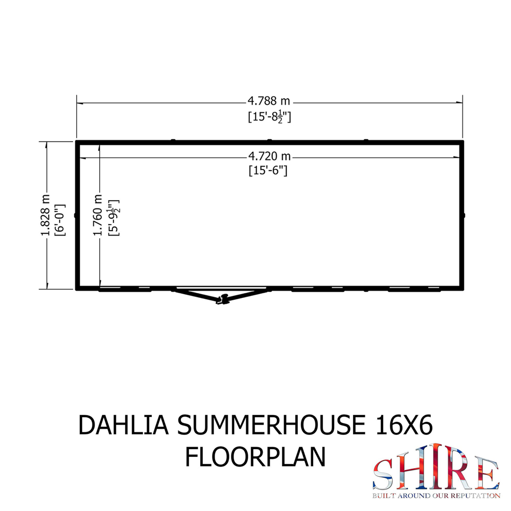 Shire GB Dahlia 16 x 6ft Summerhouse Image 8