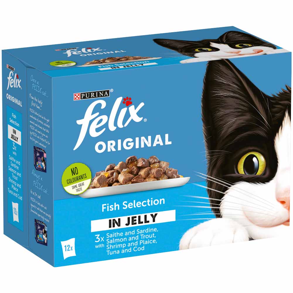 Purina Felix Original Fish Selection In Jelly Cat Food 100g Case of 4 x 12 Pack Image 3