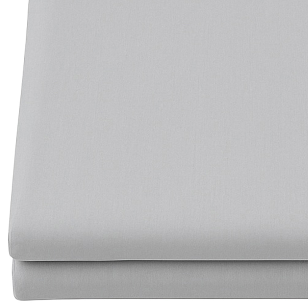 Sweet Dreams Percale Double Grey Flat Sheet Image 3