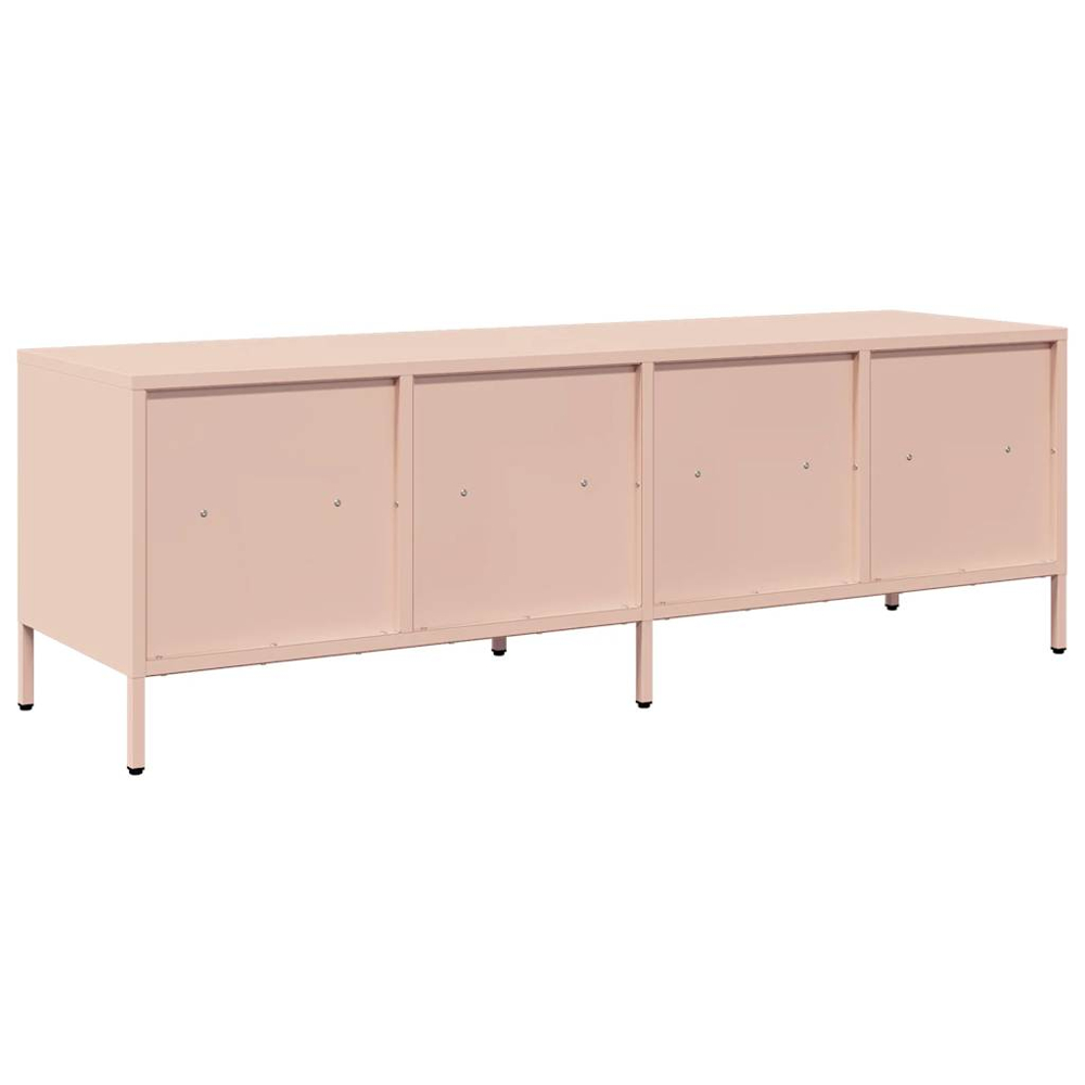 vidaXL 4 Drawer 4 Shelf Pink Steel Industrial Style TV Cabinet Image 5