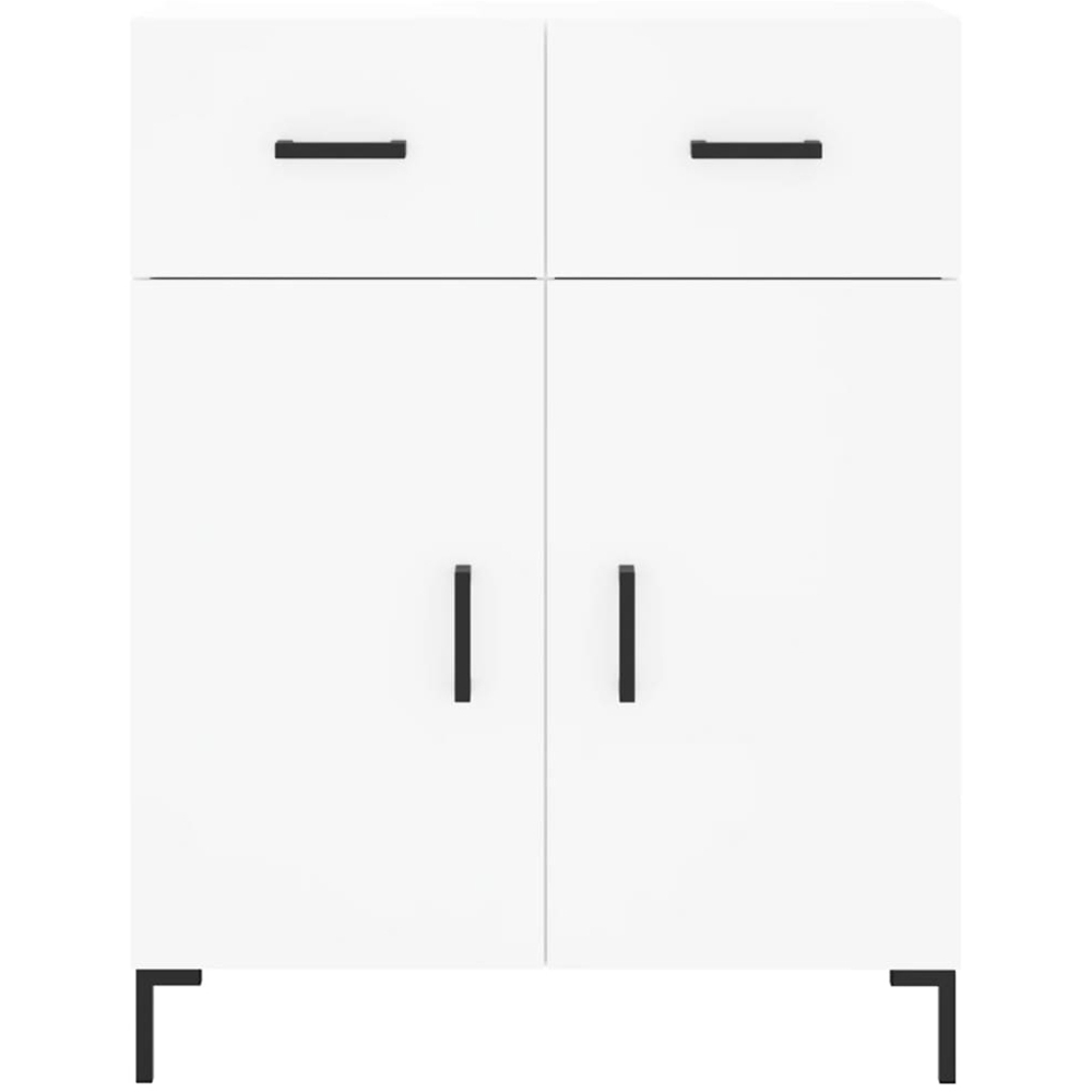 vidaXL 4 Door 2 Drawer White Highboard with Metal Legs Image 8