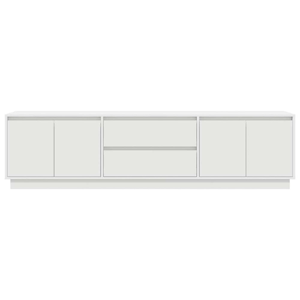 vidaXL 4 Door 2 Drawer White LED TV Cabinet Image 4