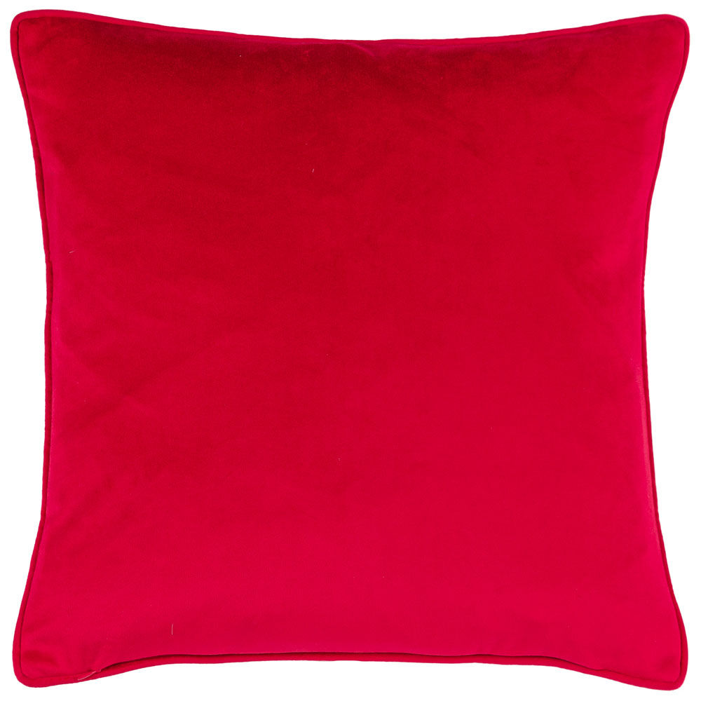 furn. Ditsy Festive Reindeer Multicoloured Velvet Piped Cushion Image 3