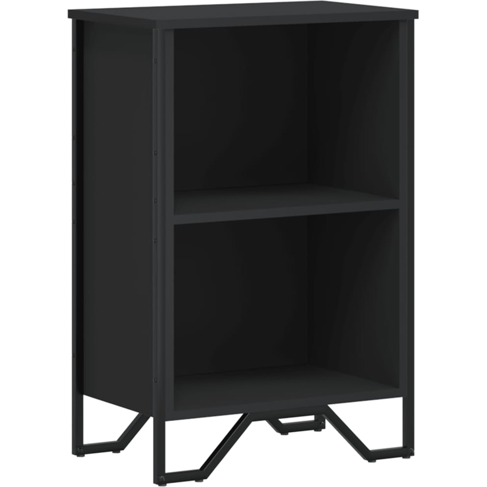 vidaXL 2 Shelf Black Bookcase Image 2