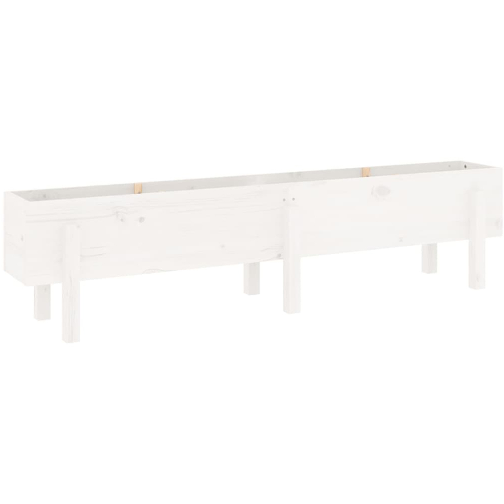 vidaXL White Pine Wood Raised Garden Bed 38 x 30 x 160cm Image 1