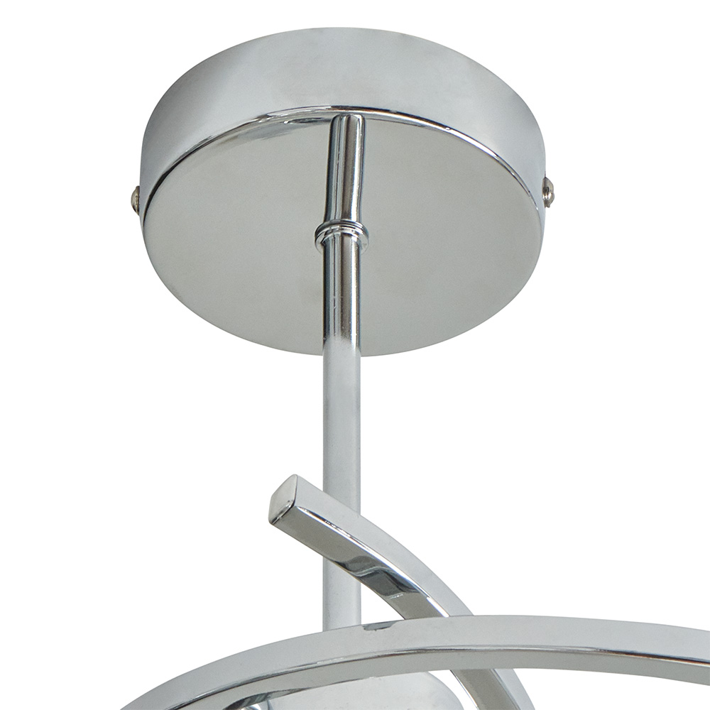 Wilko 3 Arm Chrome Swirl Ceiling Light with Frosted Glass Shades Image 4