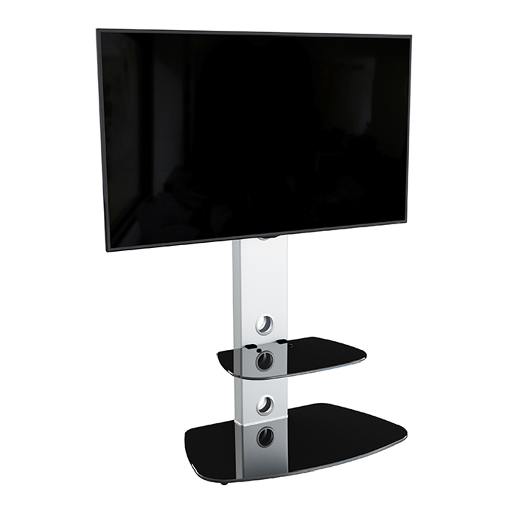 AVF Lucerne Silver and Black Glass Curved Pedestal TV Unit Image 3