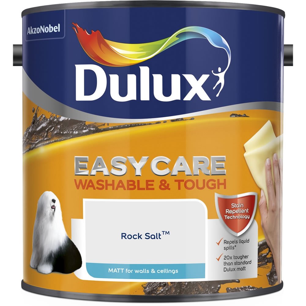 Dulux Easycare Washable & Tough Rock Salt Matt Emulsion Paint 2.5L Image 2