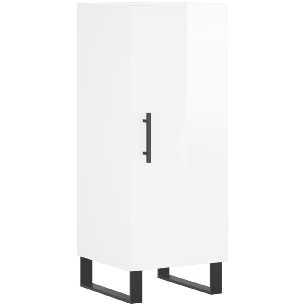vidaXL Single Door High Gloss White Sideboard Image 2