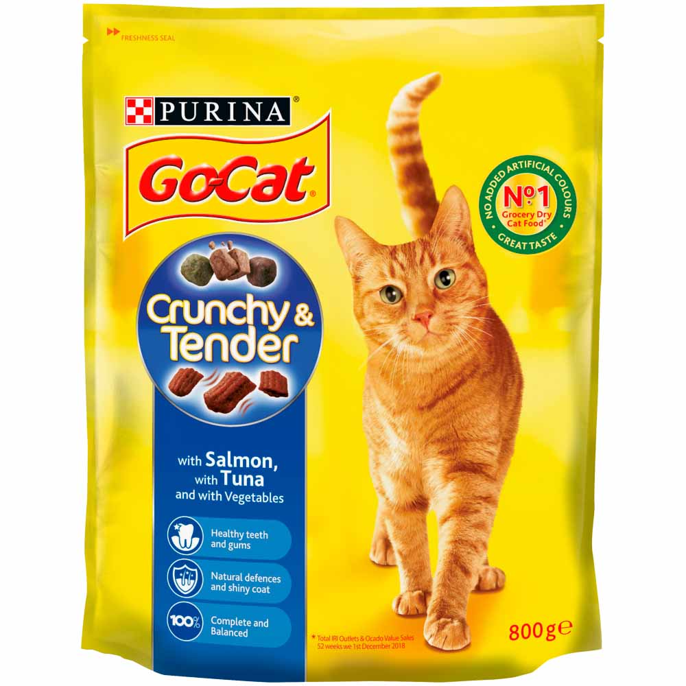 Go-Cat Crunchy and Tender Dry Cat Food Salmon 800g Image 2