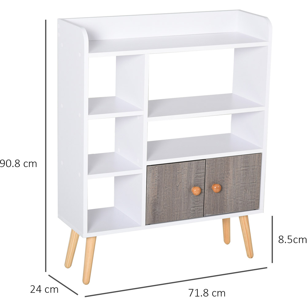 HOMCOM 2 Door Multi Shelf Compact Bookcase Image 7