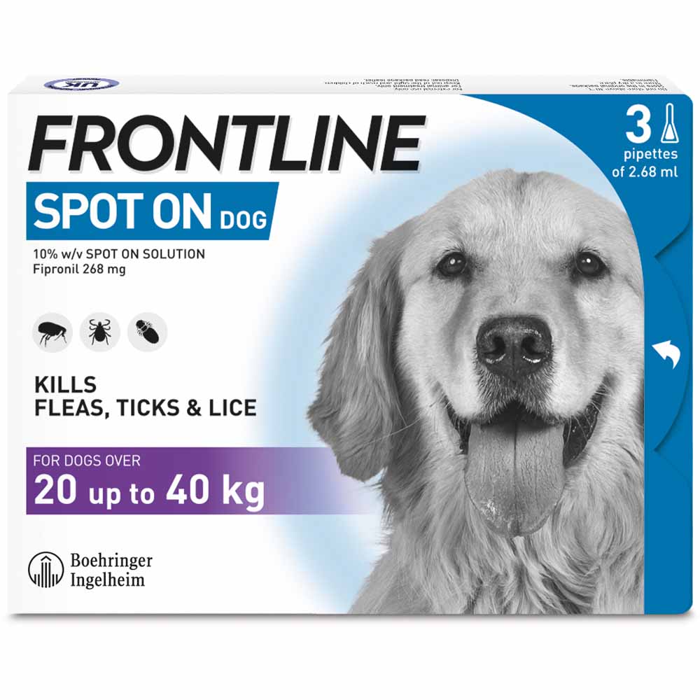 Frontline Spot On Flea & Tick Large Dog Breed 20-40kg Single 3 pack Image 1