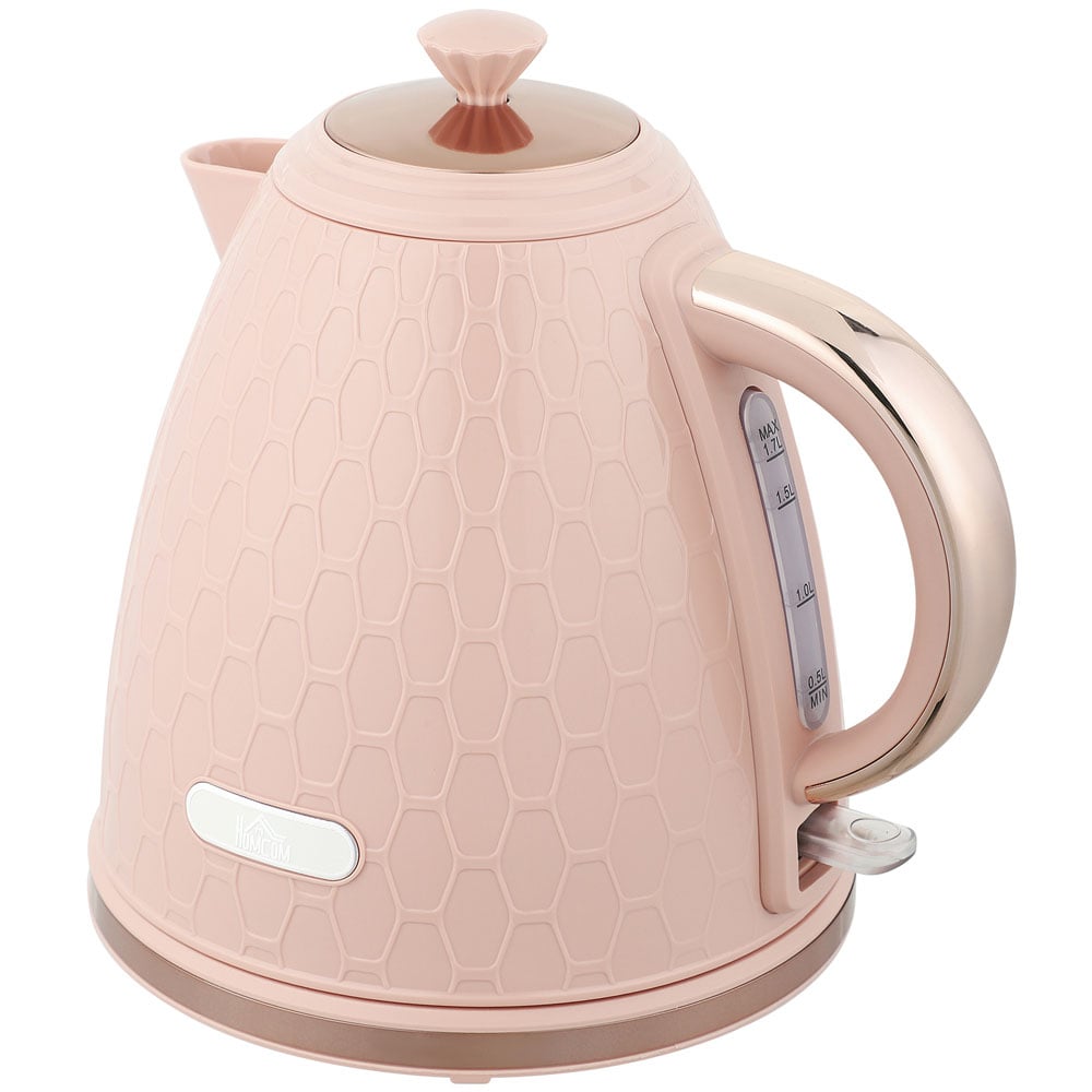 HOMCOM 800-206V70PK Light Pink 1.7L Fast Boil Electric Kettle 3kW Image 1