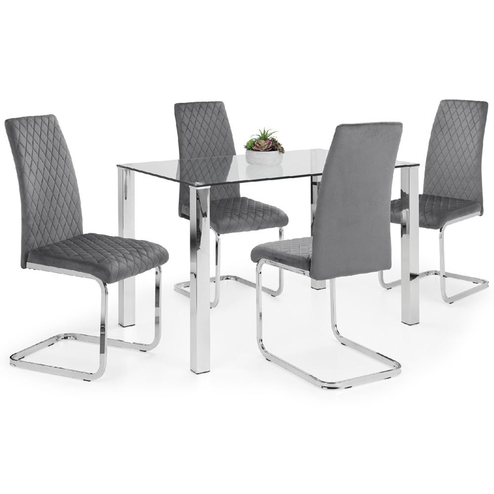 Julian Bowen Calabria Set of 4 Grey Dining Chair Image 2