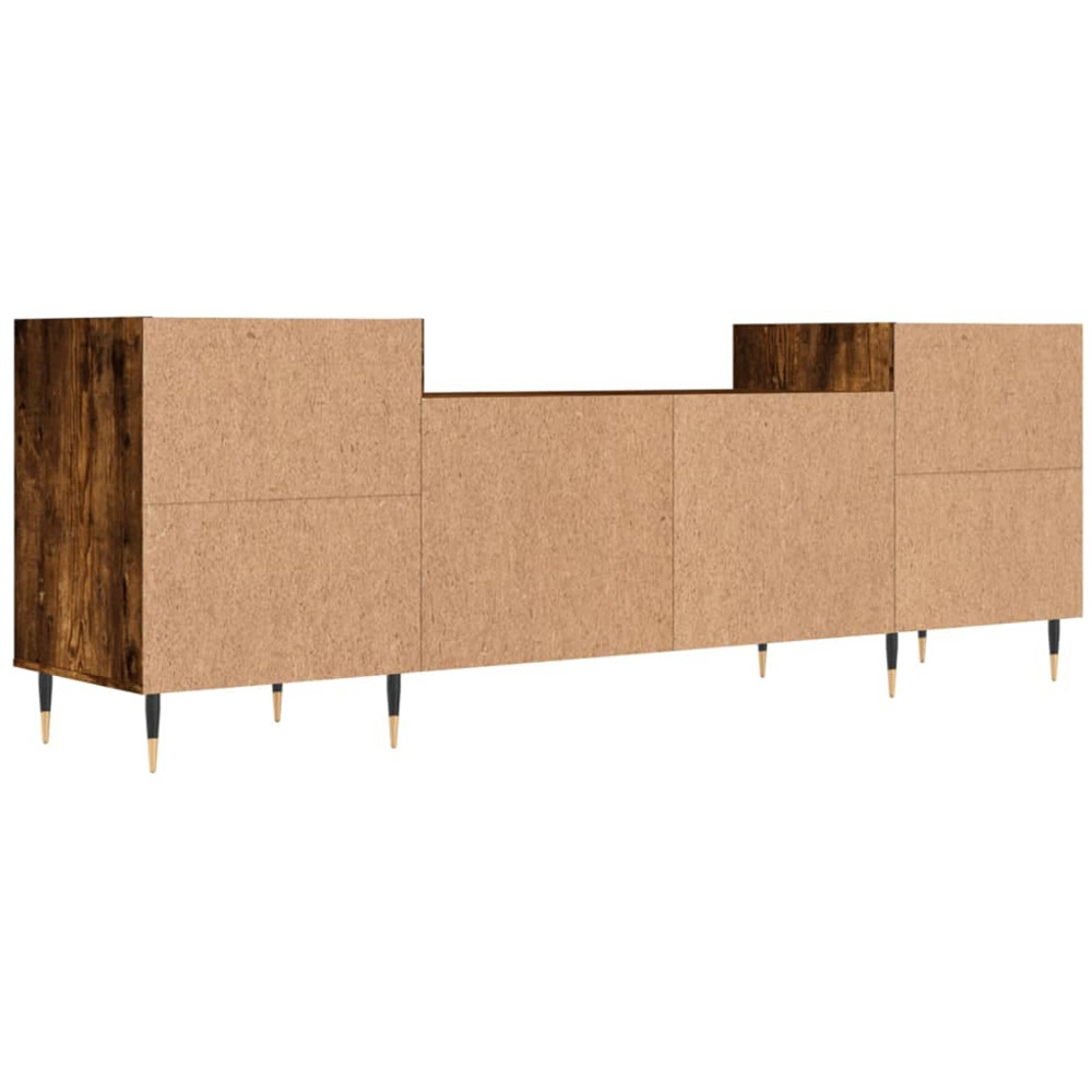vidaXL 2 Door 4 Open Shelf Smoked Oak TV Cabinet Image 7