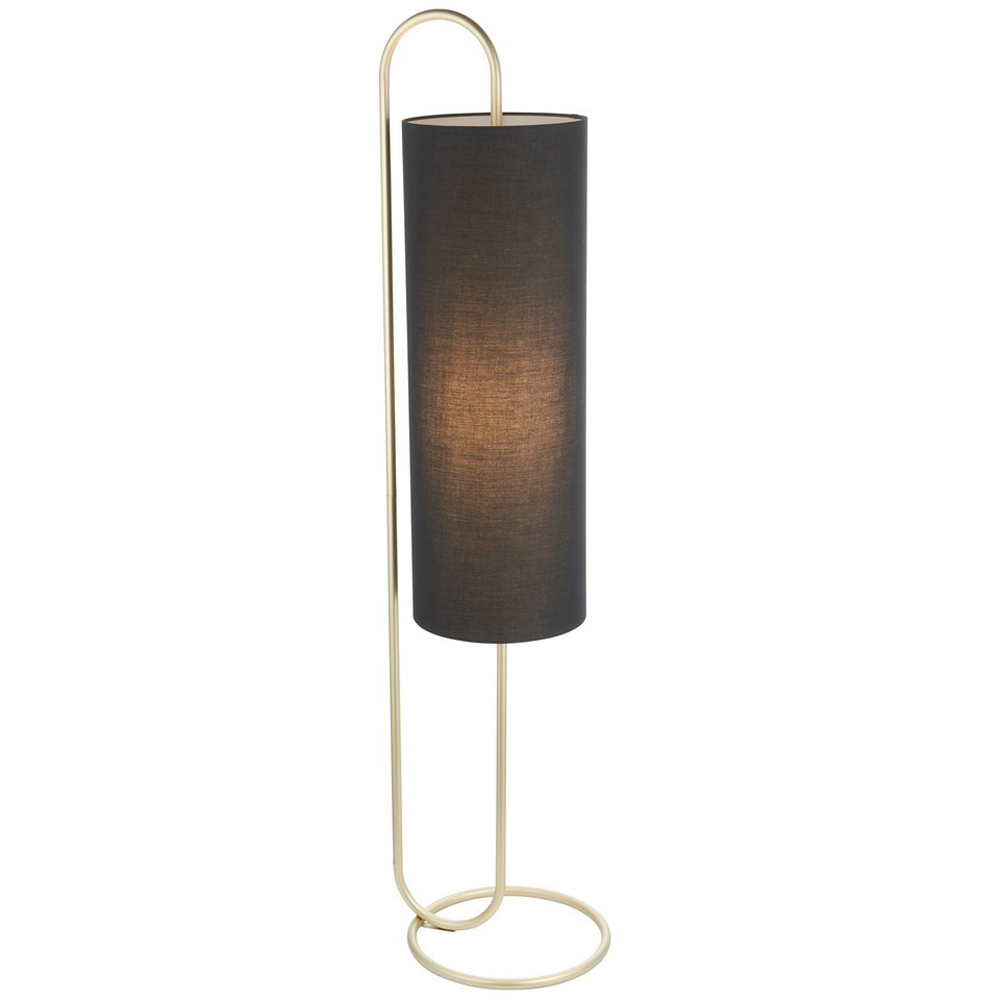 Merano Arenzano Antique Brass and Black Fabric Floor Lamp Image 3