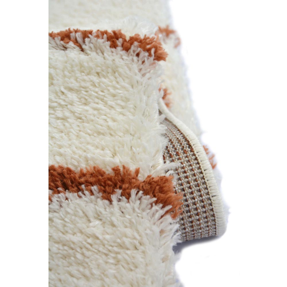 Homemaker Ivory and Terracotta Snug Isobar Shaggy Rug 160 x 230cm Image 3