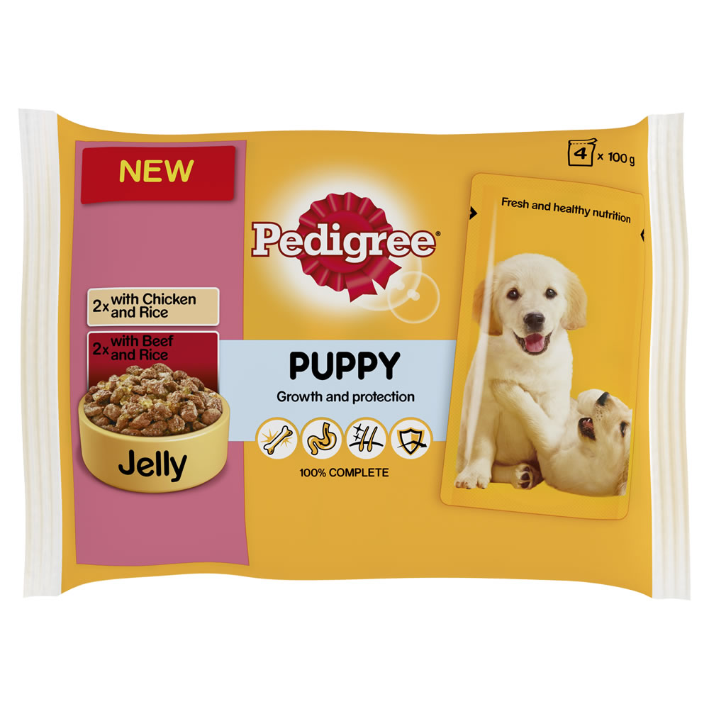 Pedigree Pouch Puppy Food Chicken and Beef 4 x 100g Image