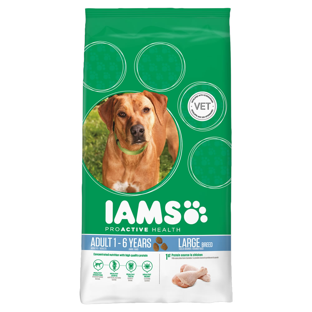 Iams Chicken Flavour Dry Dog Food for Large Dogs  3kg Image